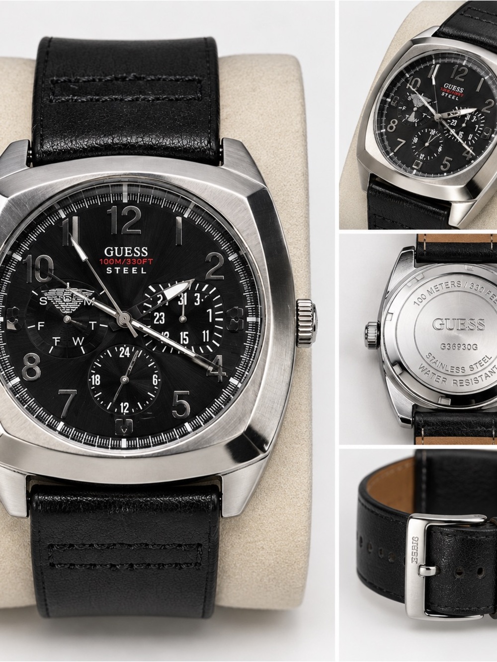 Wristwatch with leather strap